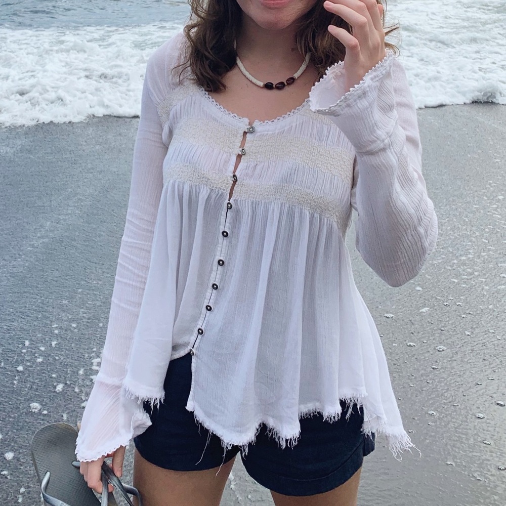 Free people long sleeve boho button up